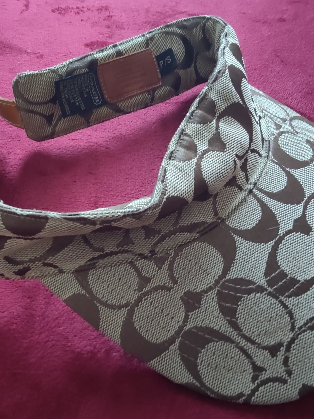 Coach Signature Canvas Visor in Brown/Tan